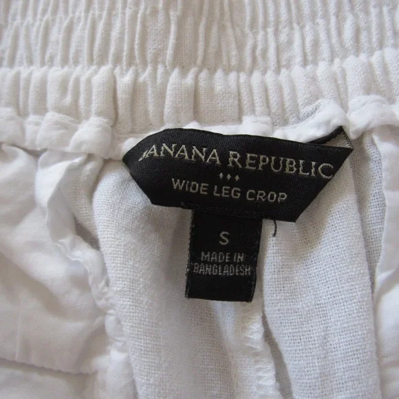 Banana Republic Factory Elegant White Wide-Leg Crop Pants - Picture 13 of 13